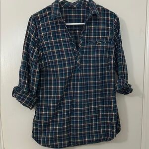 Eddie Bauer Teal and Red Shirt size M 100% cotton